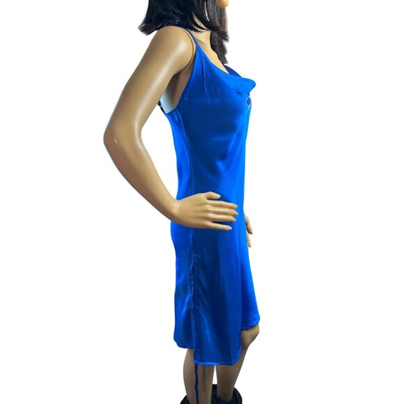 paper ❤ heart Sleeveless Satin‎ Slip Dress in Royal Blue Size XS - Picture 4 of 6